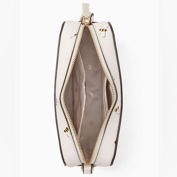 ♠️kate spade Staci Honey Bee Saffiano Leather Mini Camera Crossbody, Parchment - Picture 4 of 14